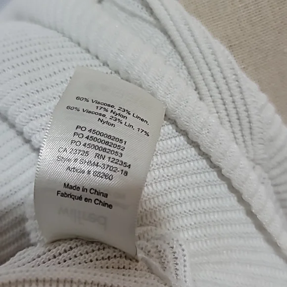 WILFRED Ribbed Viscose Linen Blend Parachute Drop Shoulder Top Blouse - Picture 9 of 9